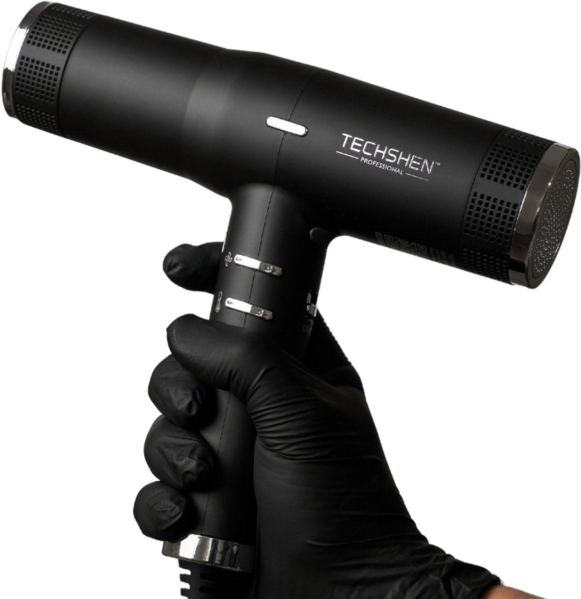 Techshen X by Ricki Parodi – Professionele Föhn met Ionentechnologie & Diffuser – 2200W – Sneldrogend & Stil – Zwart