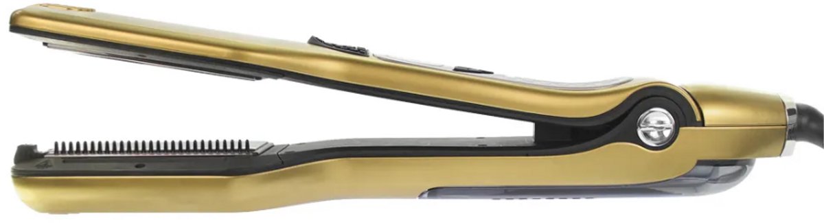 Ricki Parodi VAPPRO Stoom Haar Stijltang – Titanium Platen – 230°C – LCD Display – 35ml Waterreservoir – Goud/Zwart